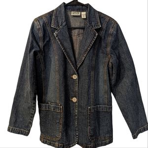 Chico's Dark Denim Blazer Jacket